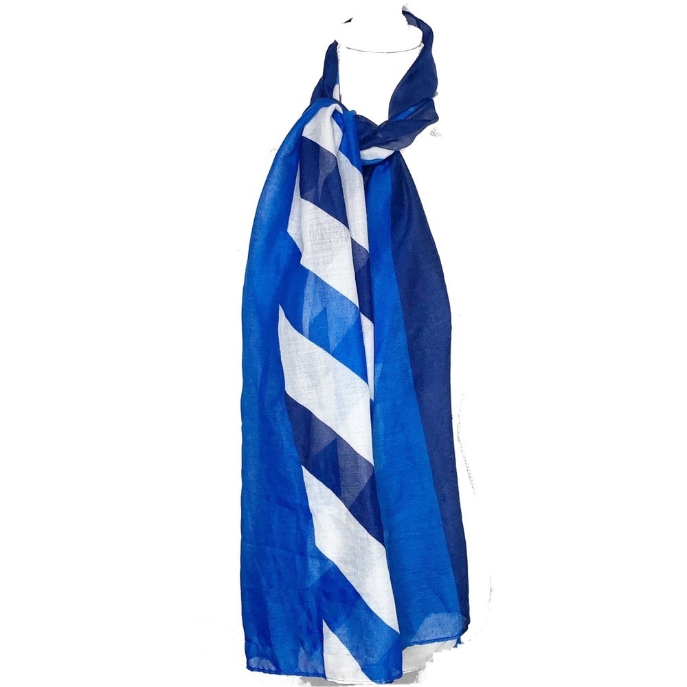 CHARMING CHARLIE Blue/White Nautical Scarf